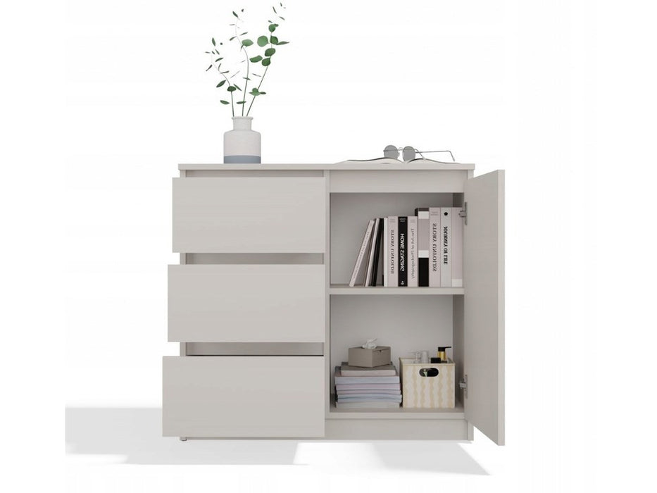 CHEST OF DRAWERS 1 DOOR 3 DRAWERS COLOUR CASHMERE