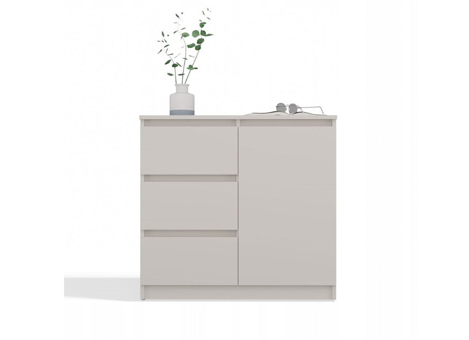 CHEST OF DRAWERS 1 DOOR 3 DRAWERS COLOUR CASHMERE