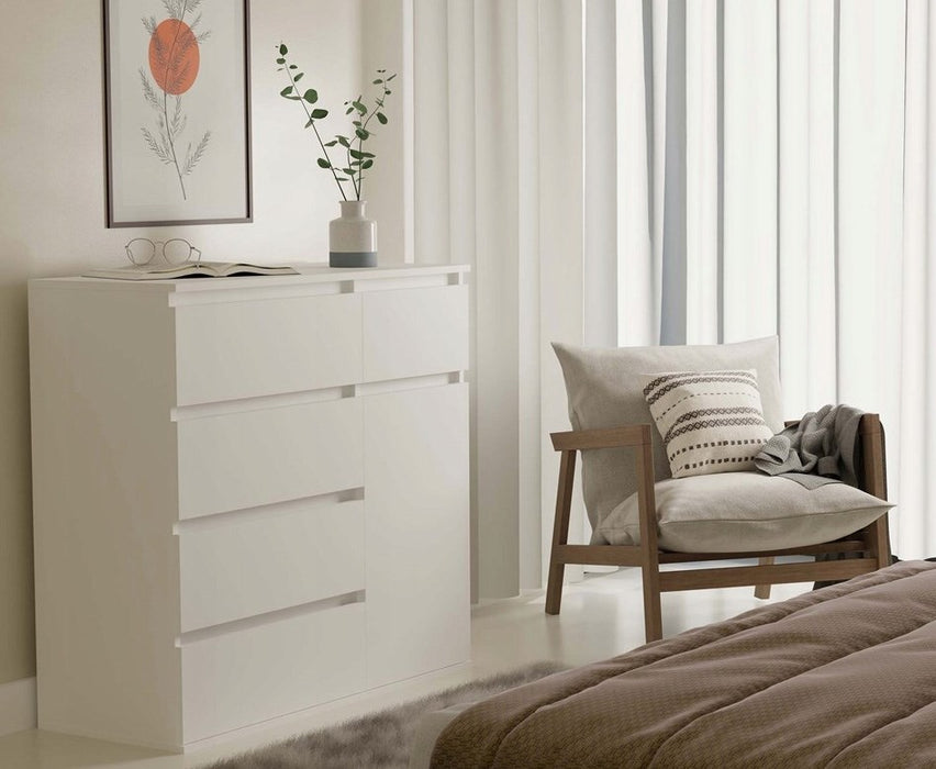 MALWA 1D5S WHITE CHEST OF DRAWERS