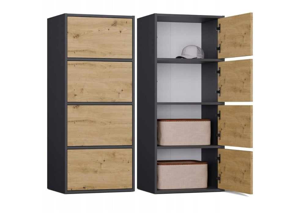 ALMA CHEST OF DRAWERS, ANTHRACITE/ARTISAN OAK
