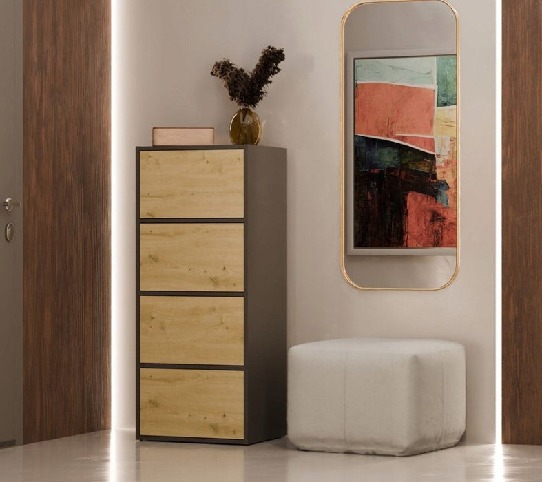 ALMA CHEST OF DRAWERS, ANTHRACITE/ARTISAN OAK