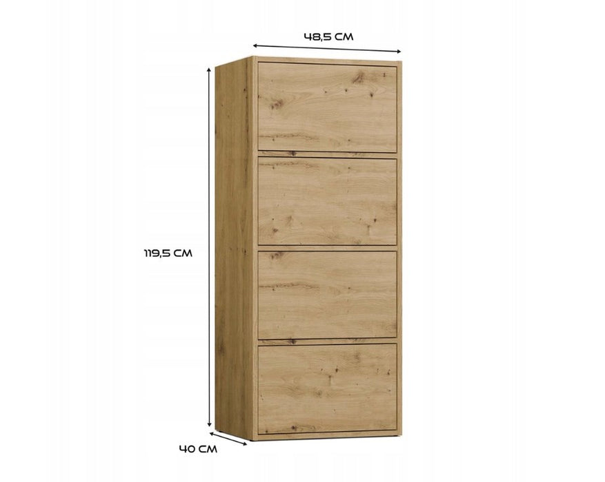 ALMA CHEST OF DRAWERS, ANTHRACITE/ARTISAN OAK