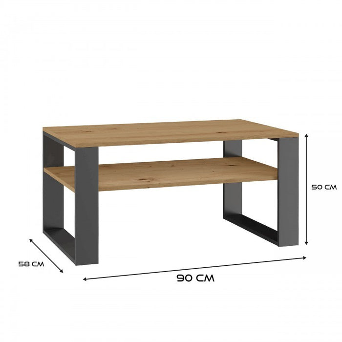MODERN 1P ARTISAN COFFEE TABLE WITH ANTHRACITE LEG