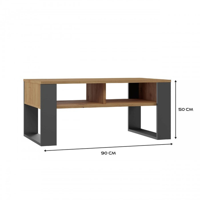 MODERN 2P ARTISAN COFFEE TABLE WITH ANTHRACITE LEG