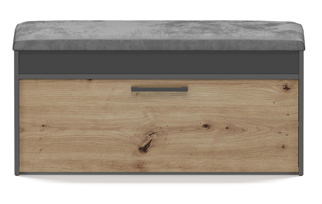 Topeshop PARMA SZAFKA ANT/ART shoe organizer Closed Anthracite, Oak
