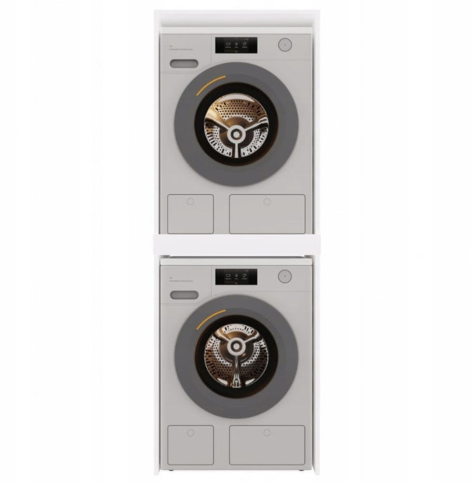 POLA TWIN WHITE WASHING MACHINE AND DRYER CABINET