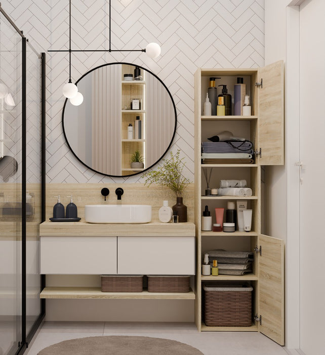 Topeshop S40 SONOMA bathroom storage cabinet Oak
