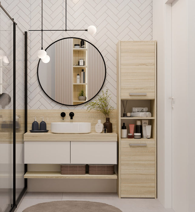 Topeshop S40 SONOMA bathroom storage cabinet Oak
