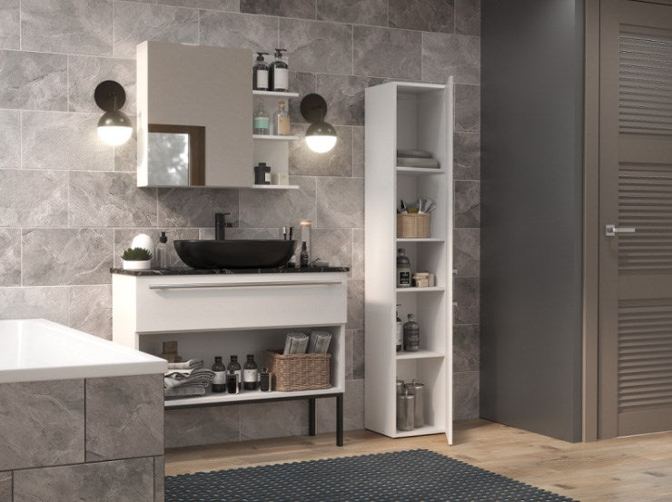 Bathroom cabinet NEL II 31x30x174 cm, matt white