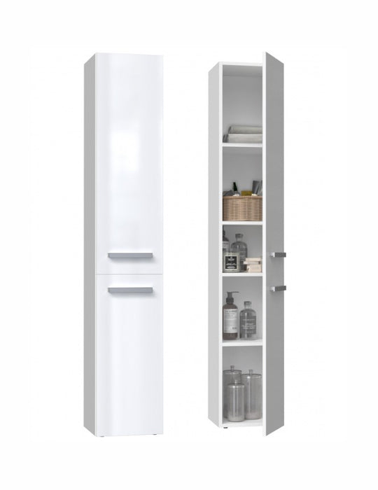 Bathroom cabinet NEL II 31x30x174 cm, white, glossy