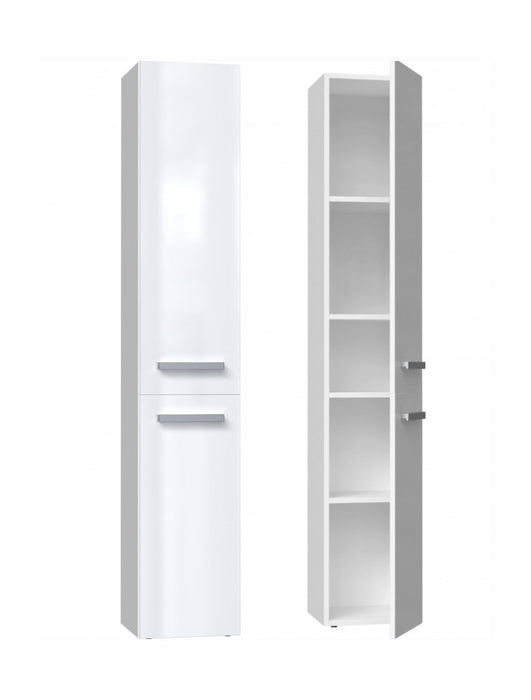 Bathroom cabinet NEL II 31x30x174 cm, white, glossy