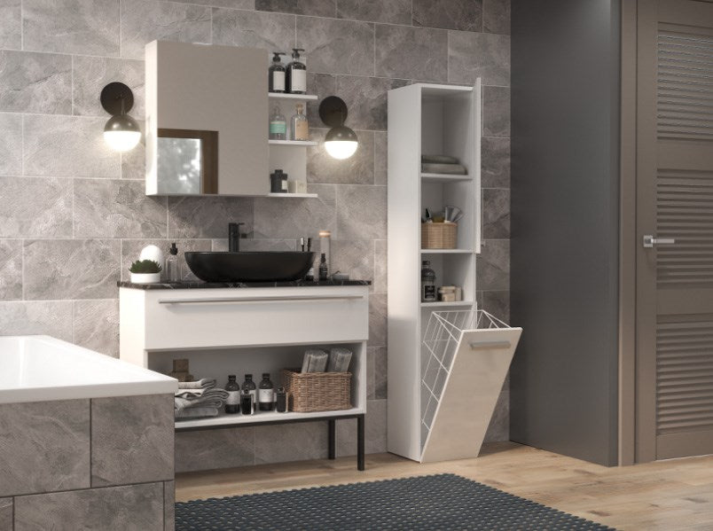 Bathroom cabinet NEL III 31x30x174 cm, matt white