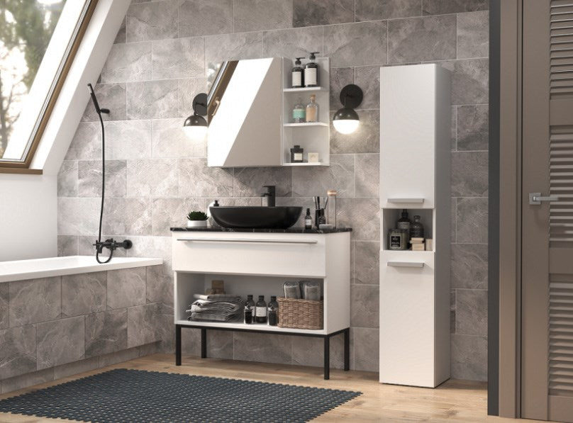 Bathroom cabinet NEL III 31x30x174 cm, matt white