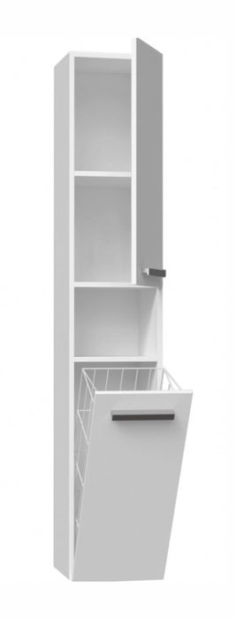 Bathroom cabinet NEL III 31x30x174 cm, white, glossy