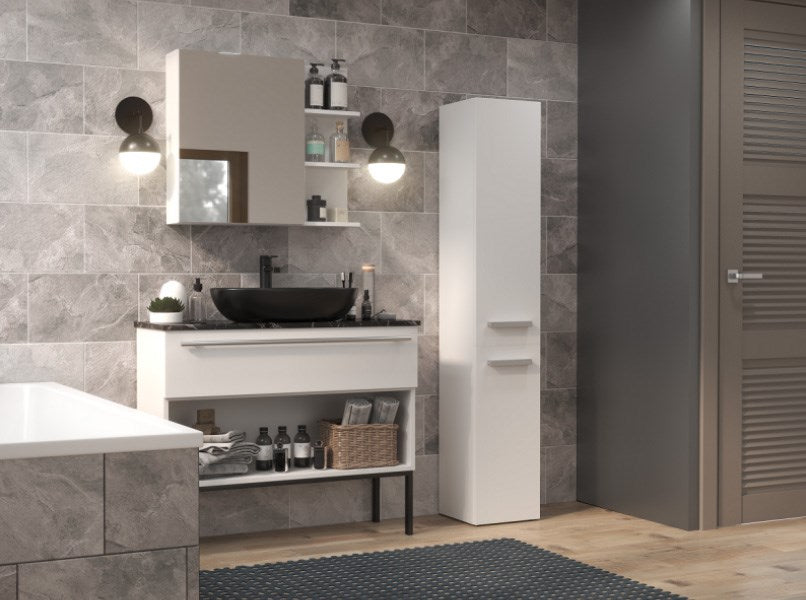 Bathroom cabinet NEL IV 31x30x174 cm, matt white