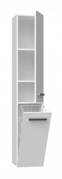 Bathroom cabinet NEL IV 31x30x174 cm, white, glossy