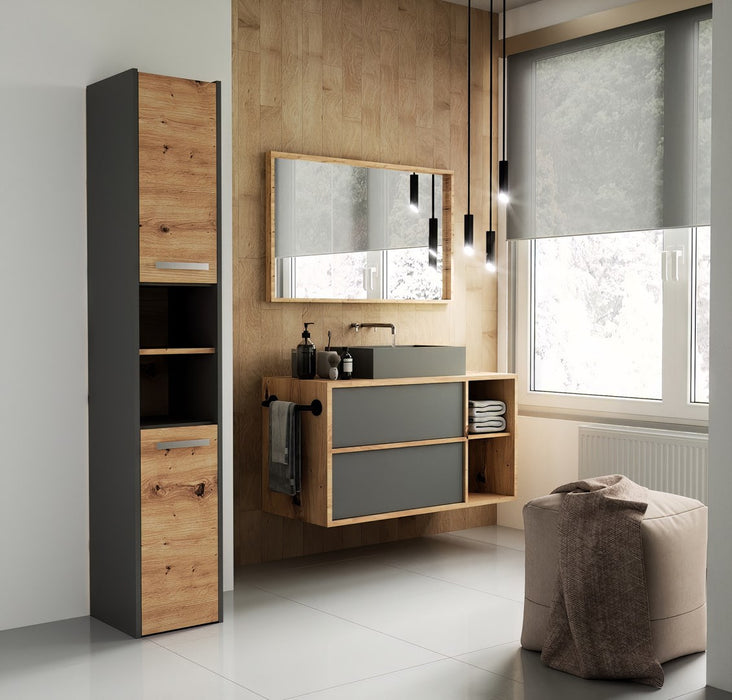 Topeshop S30 ANTRACYT/ARTISAN bathroom storage cabinet