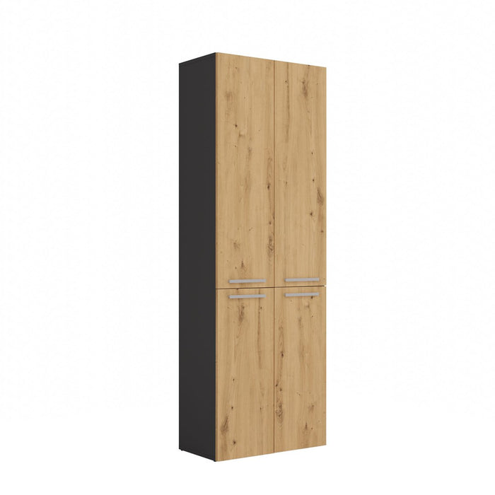 Topeshop NEL 1K DD ANT/ART KP bathroom storage cabinet Graphite, Oak
