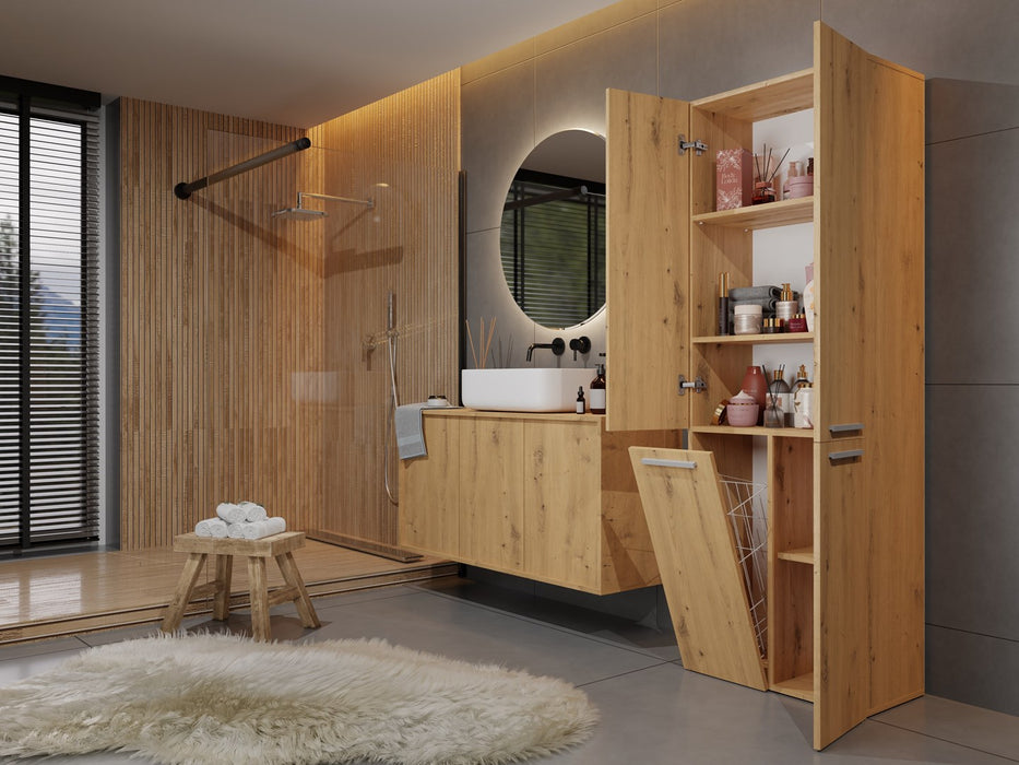 Topeshop NEL 1K DD ART KPL bathroom storage cabinet Oak