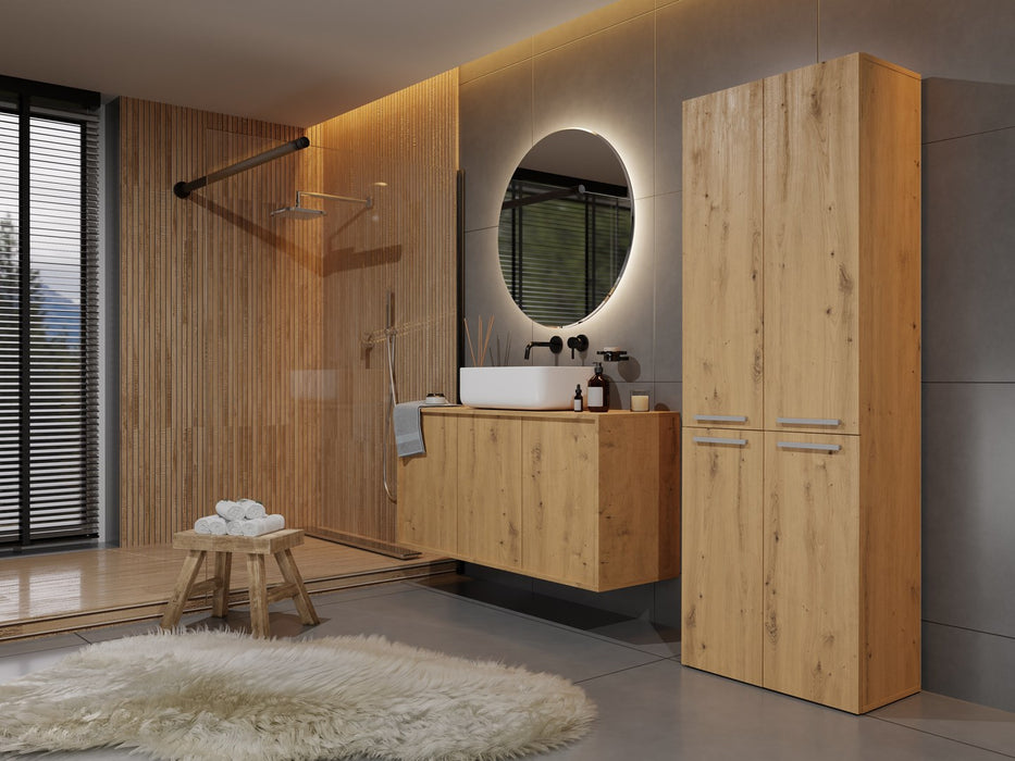Topeshop NEL 1K DD ART KPL bathroom storage cabinet Oak