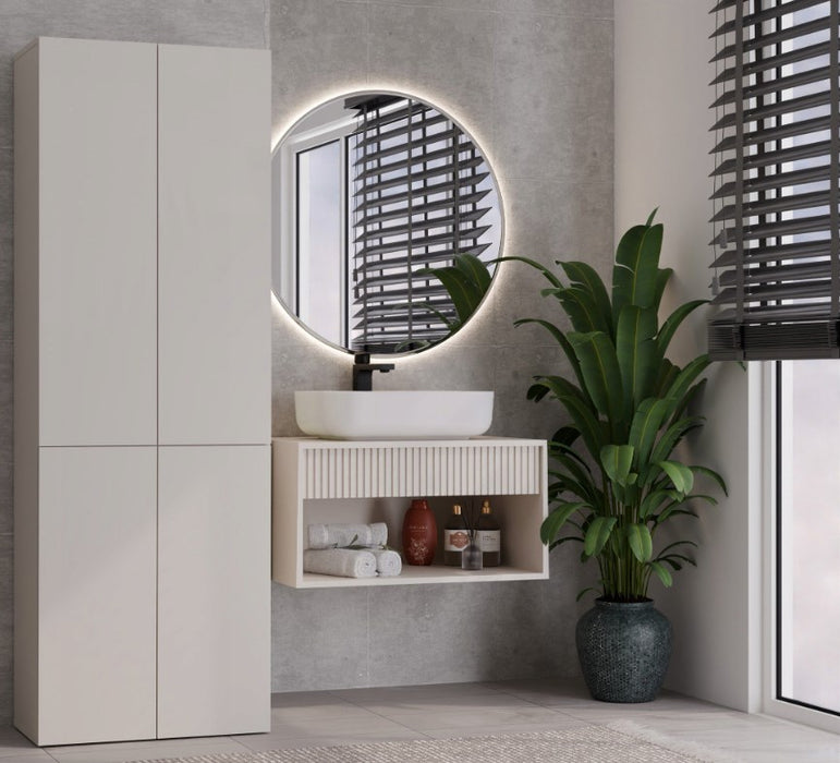 BATHROOM CABINET NEL DD 1K BASKET CASMERE COLOUR LONG DOORS