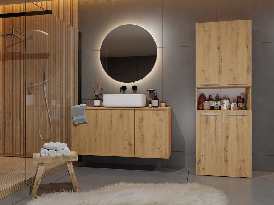 Topeshop NEL 1K DK ART KPL bathroom storage cabinet Oak