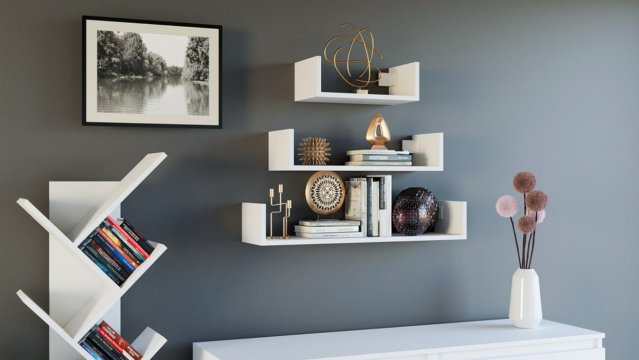 Topeshop MOBI 3P BIEL shelve Floating shelf Wall mounted Particle board White