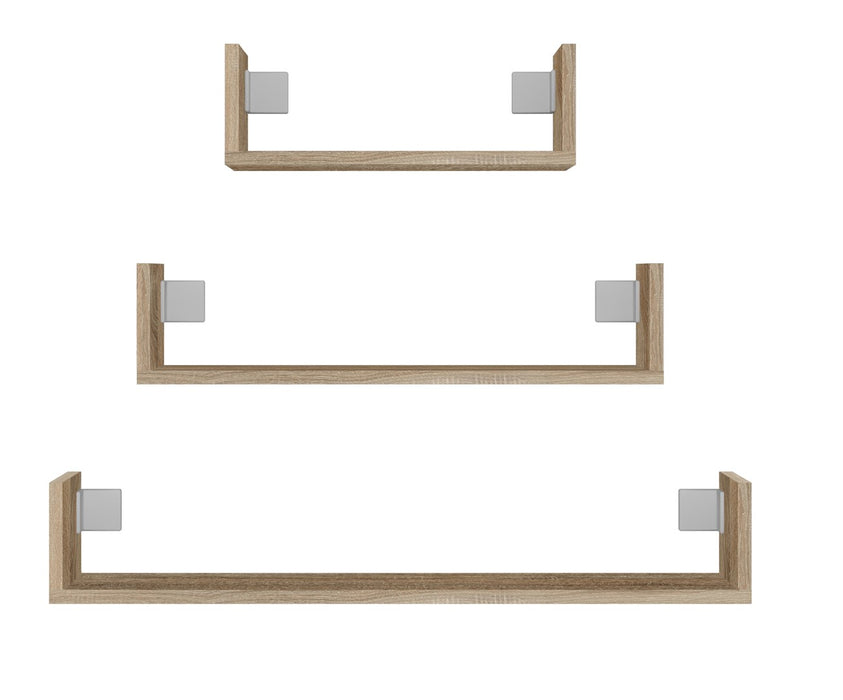 Topeshop MOBI 3P SONOMA shelve Floating shelf Wall mounted Particle board Oak