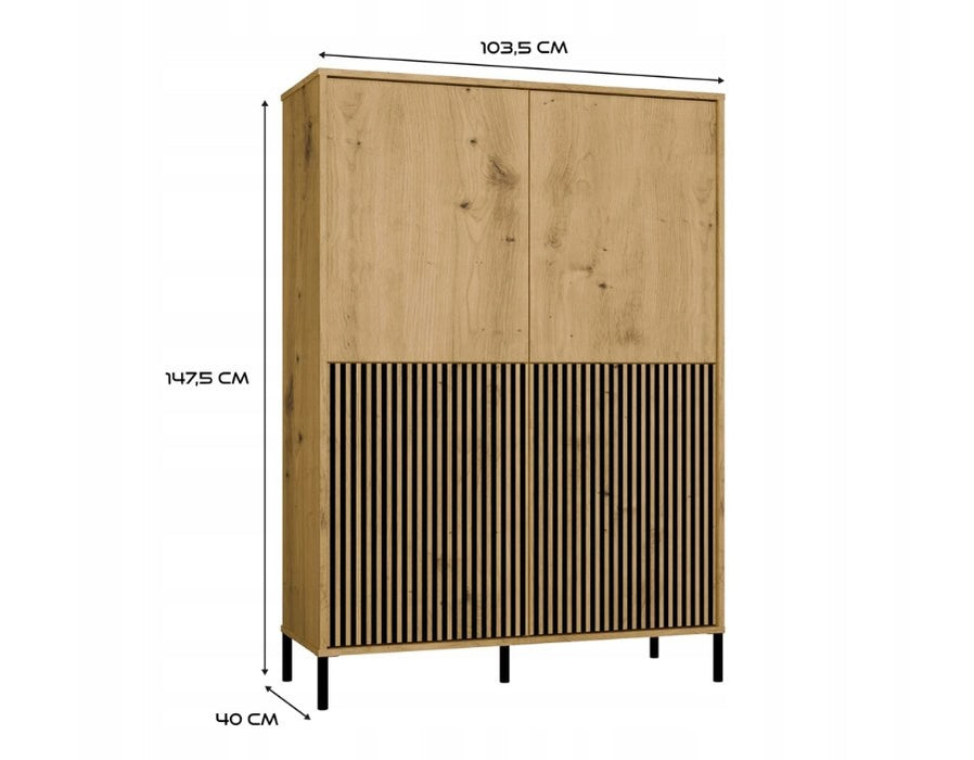KAMARO 4DK SLIM/GŁ OAK ARTISAN DISPLAY CABINET