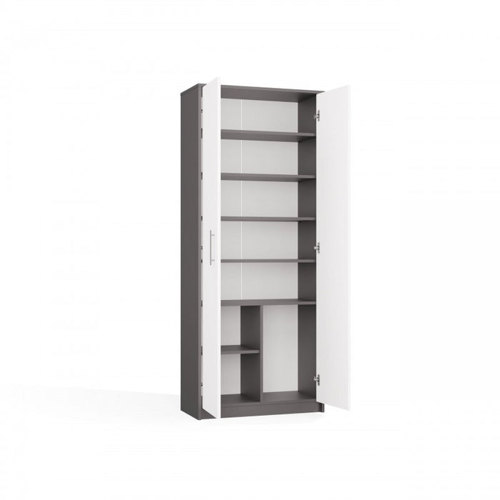 OLIV 2D CLOSED SHELVING UNIT, ANTHRACITE/WHITE SET