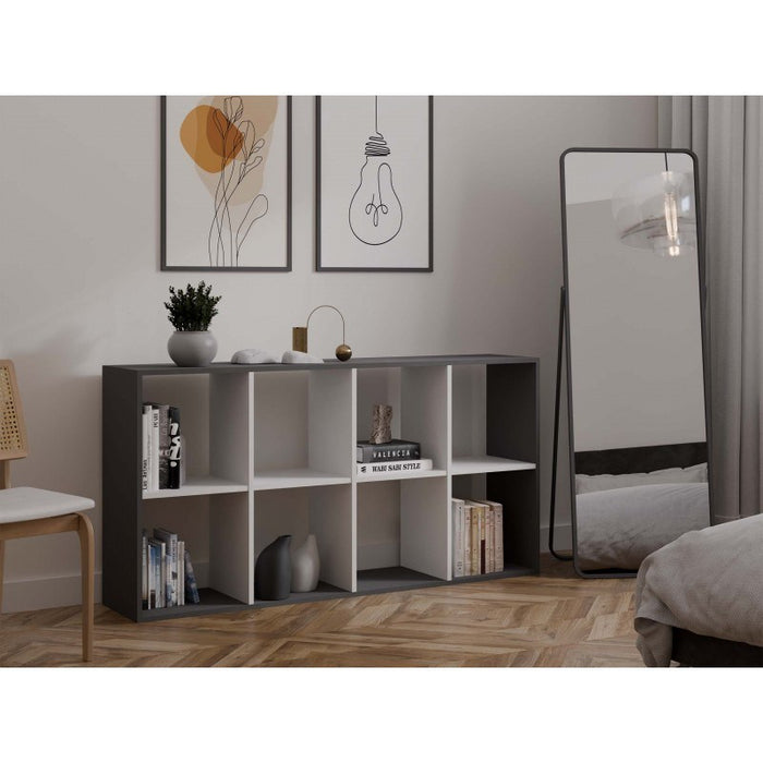 MALAX 2X4 SHELVING UNIT, ANTHRACITE/WHITE