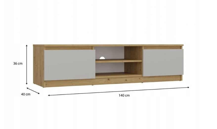 MALWA 140 TV cabinet, artisan oak/cashmere