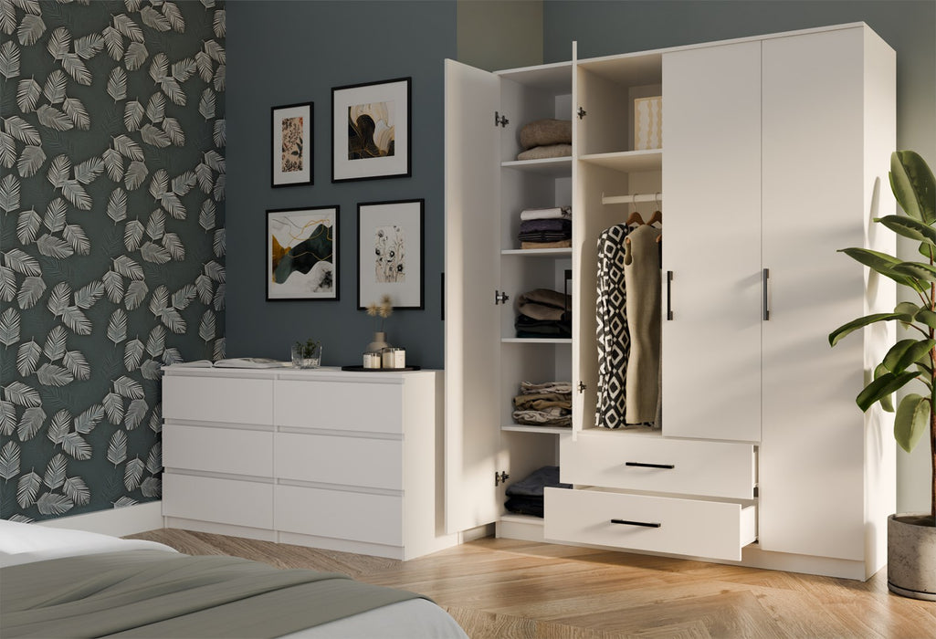 Topeshop ROMANA 160 BIEL KPLB bedroom wardrobe/closet 11 shelves 4 door(s) White