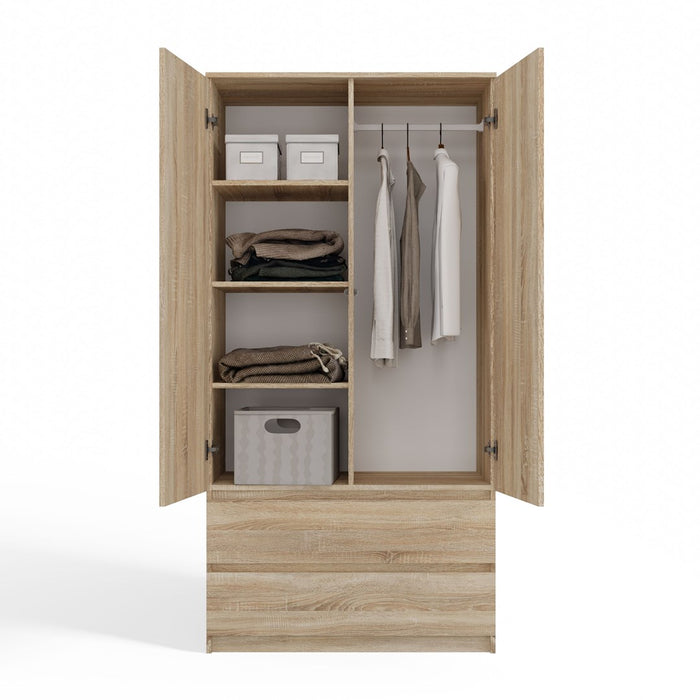 Topeshop SZAFA MALWA SON bedroom wardrobe/closet 5 shelves 2 door(s) Oak