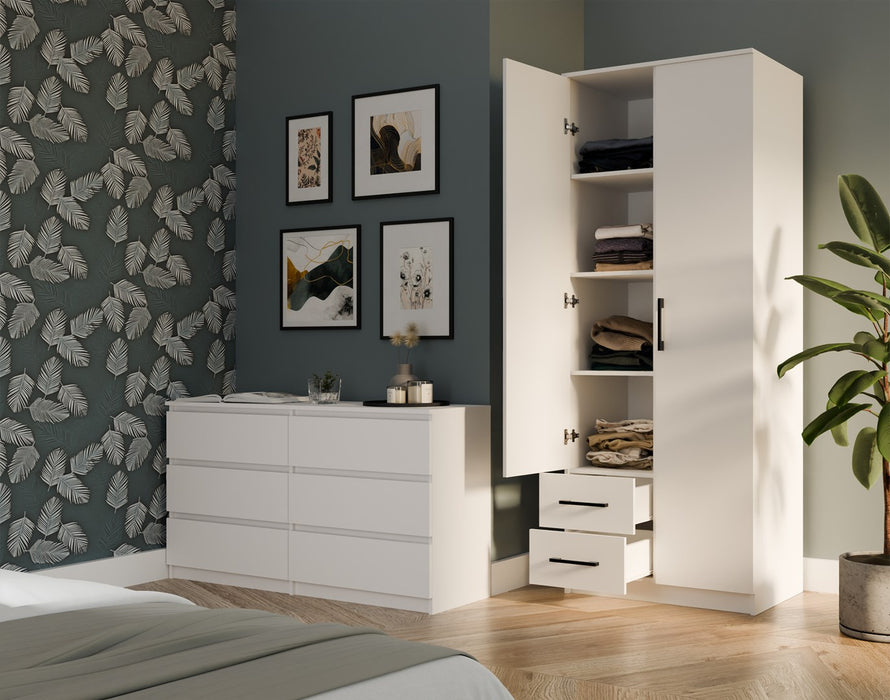 Topeshop ROMANA 80 BIEL L bedroom wardrobe/closet 5 shelves 2 door(s) White