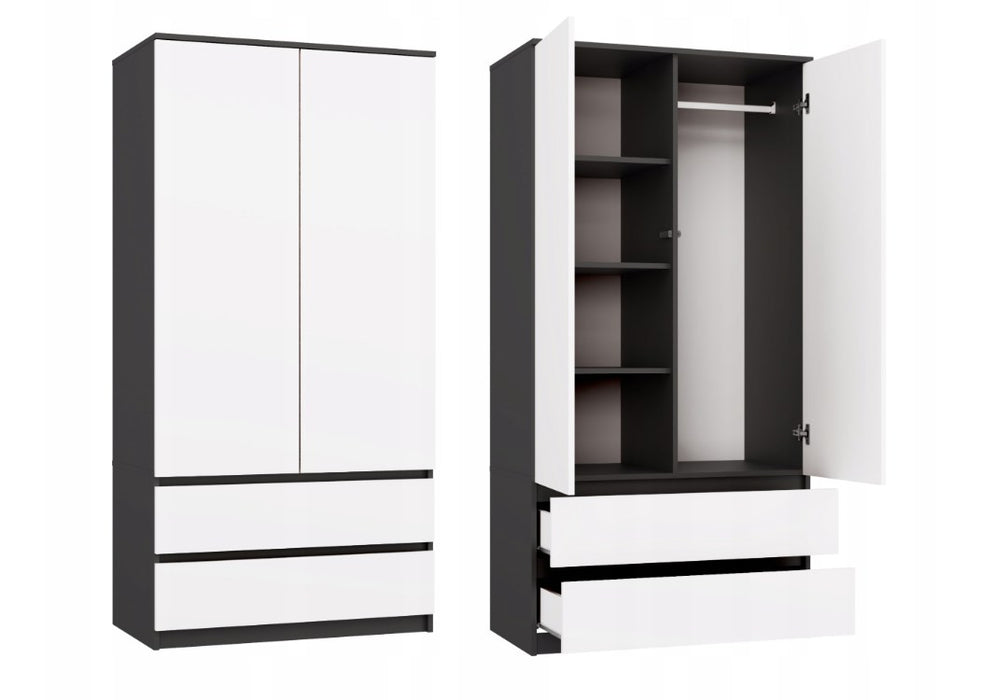 MALWA SS-90 wardrobe, anthracite/white