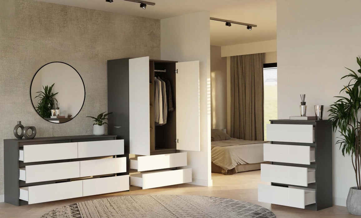 MALWA SS-90 wardrobe, anthracite/white