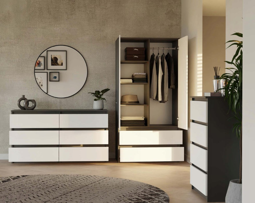 MALWA SS-90 wardrobe, anthracite/white
