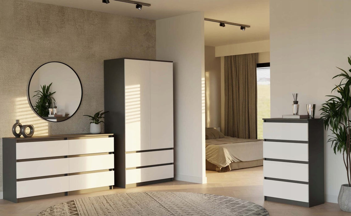 MALWA SS-90 wardrobe, anthracite/white