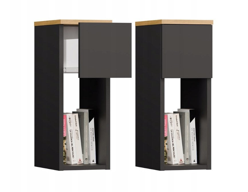 GALAX 20/1S BEDSIDE TABLE, ANTHRACITE/ARTISAN