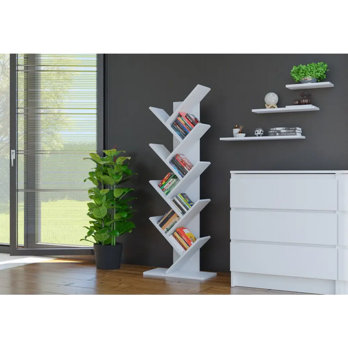 Topeshop FUNNY BIEL living room bookcase - Wooden shelvesRGA-DRE<<<ShelvesRGA<<<ActionPL