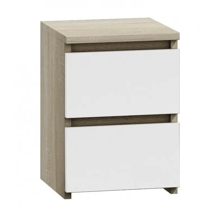 Topeshop M2 SONOMA MIX nightstand/bedside table 2 drawer(s) Oak White - Bedside tables made of furniture