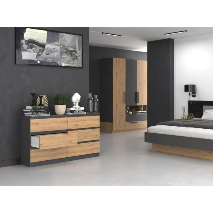 Topeshop M6 140 ANT/ART KPL chest of drawers - Chests of drawers made of furniture boardKOY-ZPM<<<ChestsKOY<<<ActionPL