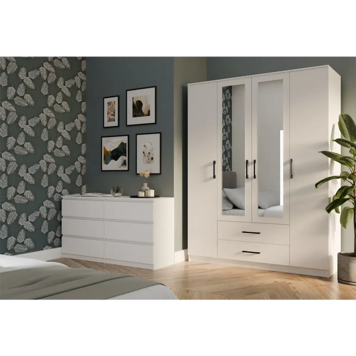 Topeshop ROMANA 160 BIEL bedroom wardrobe/closet 11 shelves 4 door(s) White - Openable