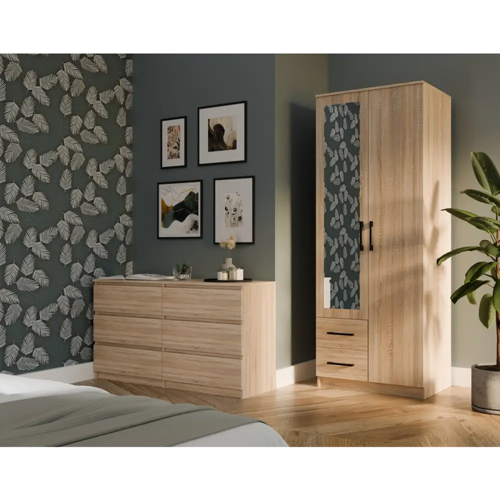 Topeshop ROMANA 80 SON L bedroom wardrobe/closet 5 shelves 2 door(s) Oak - Openable