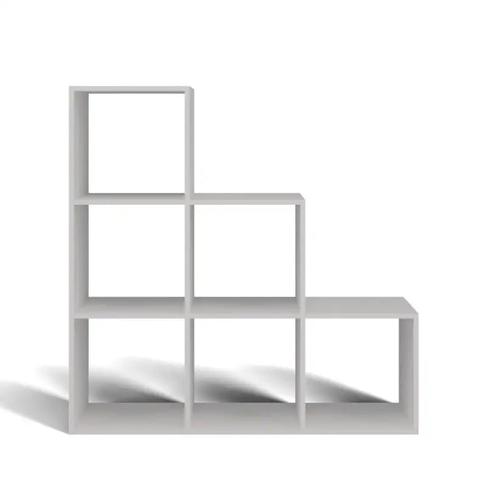 Topeshop STEP BIEL 3X3 living room bookcase - Wooden shelvesRGA-DRE<<<ShelvesRGA<<<ActionPL