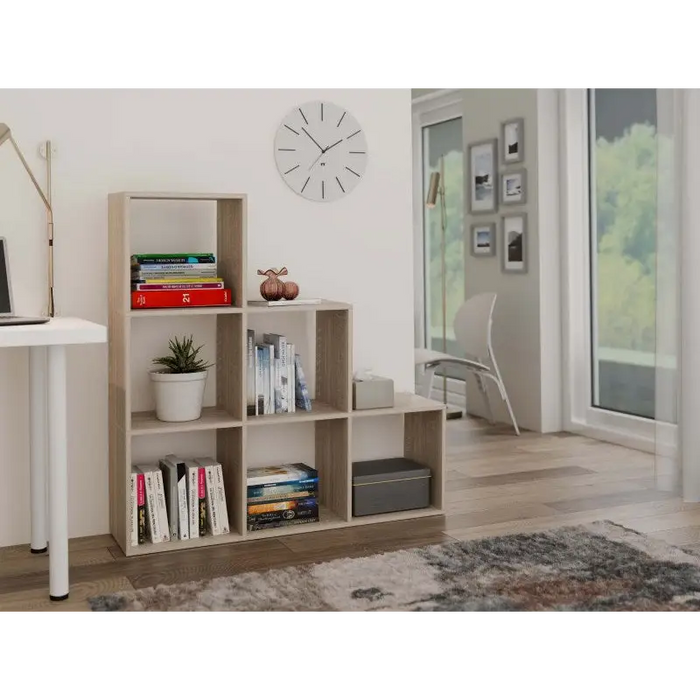Topeshop STEP SONOMA 3X3 living room bookcase - Wooden shelvesRGA-DRE<<<ShelvesRGA<<<ActionPL