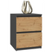 Topeshop W2 ANTRACYT/ARTISAN nightstand/bedside table 2 drawer(s) Anthracite Oak - Bedside tables made of furniture