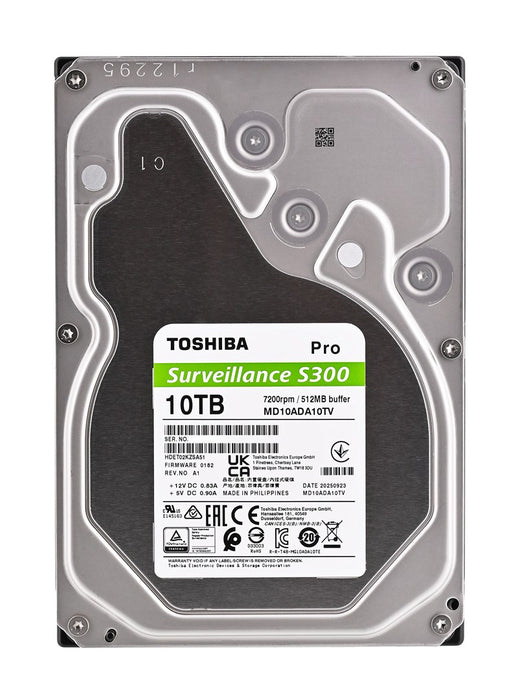 Toshiba S300 Pro Surveillance internal hard drive 10 TB 7200 RPM 512 MB 3.5" Serial ATA III