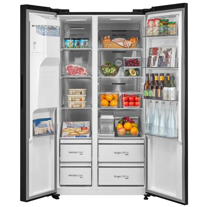 Toshiba GR-RS755WI-PMJ(05) Side-by-Side Refrigerator, 568 l, E, No Frost, Black stainless steel